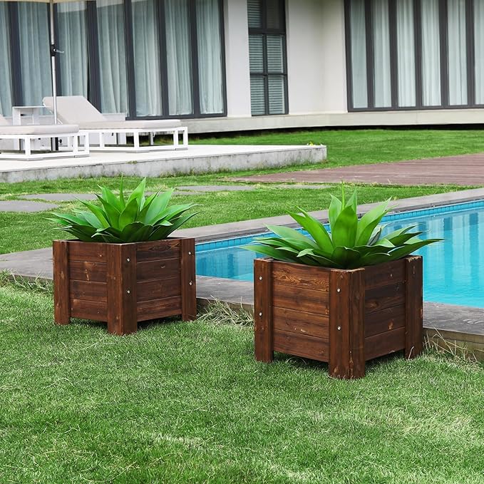 28in Fake Agave Plant Set, UV-Resistant Artificial Succulent for Indoor & Outdoor Use,Aesthetic Faux Plant for Home Decor, Office Housewarming Boho Room Decor, Set of 2