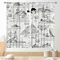 Vintage Nautical Curtains, Marine Coastal Sailboat Compass Anchor Ocean Beach Old Pirate Map Retro Window Drapery Treatments for Bedroom Living Room Kitchen Bathroom 2 Panels, 63"x63" Inch
