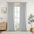 Light Grey 95 Inch Pinch Pleated Blackout Curtains for Sliding Glass Door, 60” Wide Pinch Pleat Linen Curtains for Living Room French Door, Privacy Assured Elegant Modern Home decor(60Wx95L,2 Panels)