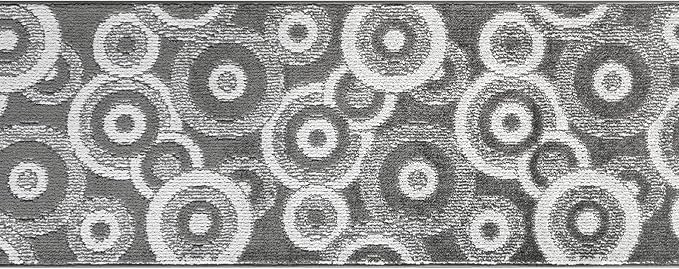 Custom Length Cut to Size Retro Modern Geometric Carpet Runner Rug for Hallways, Non Slip Rubber Backed, 31 inch Wide X Customized Length, Geo Grey, 31 inch X 18 feet
