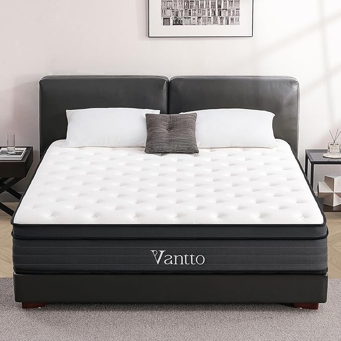 Queen Size Mattress, 12 Inch Individual Pocket Springs Hybrid Memory Foam Queen Mattress in a Box for Pressure Relief, Motion Isolation, CertiPUR-US