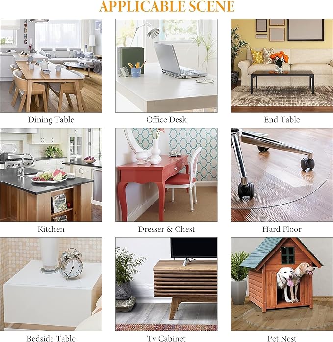 Deep Dream 1.5mm Clear Desk Cover Protector, 17×36 Inch Clear Desk Cover, Rectangular Vinyl Desk Pad, PVC Plastic Table Cover for Office, Dresser, Night Stand, Computer & Writing Desk Tabletop