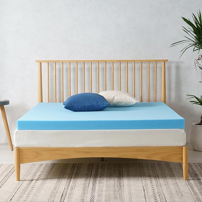 ZINUS 3 Inch Green Tea Cooling Gel Memory Foam Mattress Topper, Smaller, More Convenient WonderBox Packaging, Cooling Gel Foam, CertiPUR-US Certified, Twin
