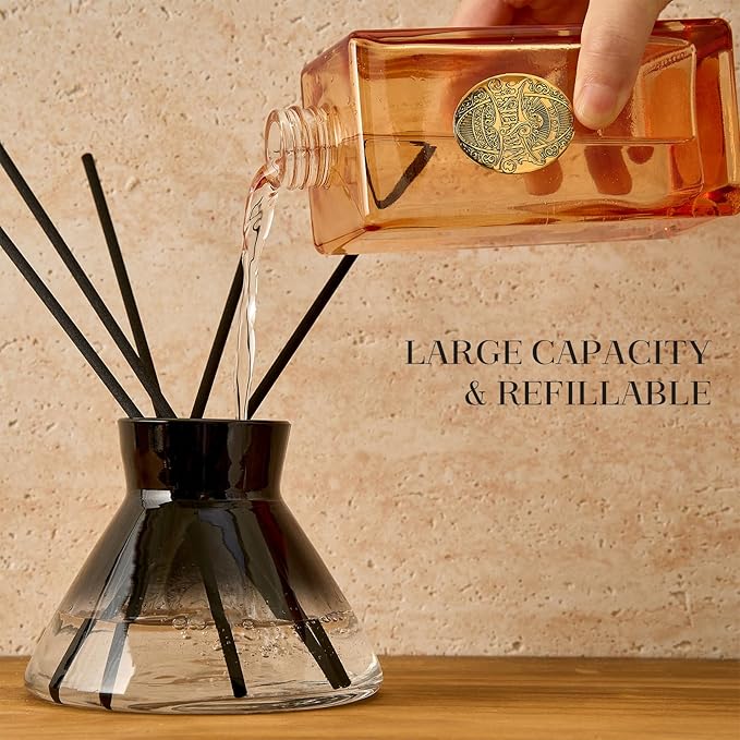M&SENSE 6.3 oz Large Reed Diffuser Set | New Home Scent Oil Diffuser with Sticks | Hotel Collection Non-Toxic Essential Oil |for Bedroom Bathroom Living Room