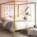 ZINUS Patricia Gold Metal Canopy Platform Bed Frame, Mattress Foundation with Steel Slat Support, No Box Spring Needed, Easy Assembly, Queen