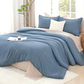Litanika Twin XL Comforter Set Dusty Blue - 2 Pieces Extra Long Bed Set for College Dorm, All Season Bedding Set for Girls and Boys