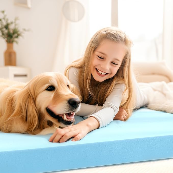 Subrtex Mattress Topper, Memory Foam Mattress Topper, Gel-Infused Memory Foam Topper for College and Dorm, Breathable Bed Toppers (4 Inch, Twin XL)
