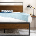 ZINUS Suzanne 44 Inch Bamboo and Metal Platform Bed Frame, Solid Steel Construction, No Box Spring Needed, Wood Slat Support, Easy Assembly, Chestnut Brown, King