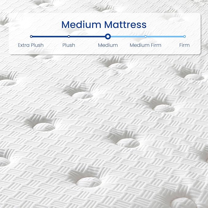 California King Mattress 12 Inch, Hybrid Cal King Size Mattress in a Box, Medium Feel, 3 Layer Premium Foam with Pocket Springs for Motion Isolation and Pressure Relieve, 84"x72"x12", 100-Night Trial