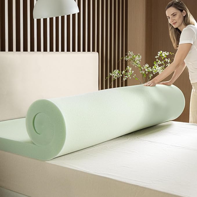 ZINUS 4 Inch Green Tea Memory Foam Mattress Topper, Smaller, More Convenient WonderBox Packaging, Pressure-Relieving Layers, CertiPUR-US Certified, Full