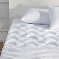 SLEEP ZONE Cooling Mattress Topper California King, Premium Zoned Cool Mattress Pad Cover, Padded Mattress Protector Breathable Washable, Deep Pocket 8-21" (White, Cal King)