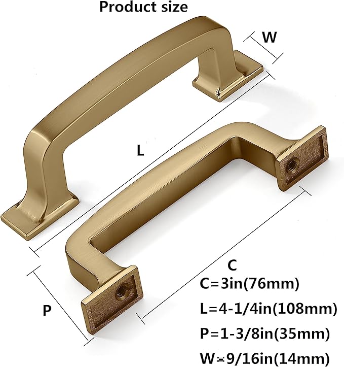 khtumeware 6 Pack 3 Inch Kitchen Cabinet Handles Champagne Bronze Cabinet Pulls Warm Brass Drawer Pulls Kitchen Cabinet Hardware Kitchen Handles for Cabinets Cupboard Handles Drawer Handles