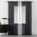 DUALIFE Black Curtains 108 Inches Long for Living Room 2 Panels Grommet Window Semi Sheer Extra Long Curtains for High Ceiling Bedroom Party Parties Backdrop 52X108 Inches 9 FT Floor Length