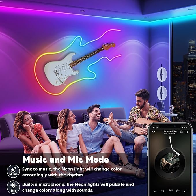 AILBTON 150Ft Neon Rope Lights,Flexible Led Rope Lights Control with App/Remote,Multiple Modes Rope Lights,IP65 Outdoor RGB Led Neons Lights,Music Sync Gaming Led Neon Light Strip for Bedroom Decor