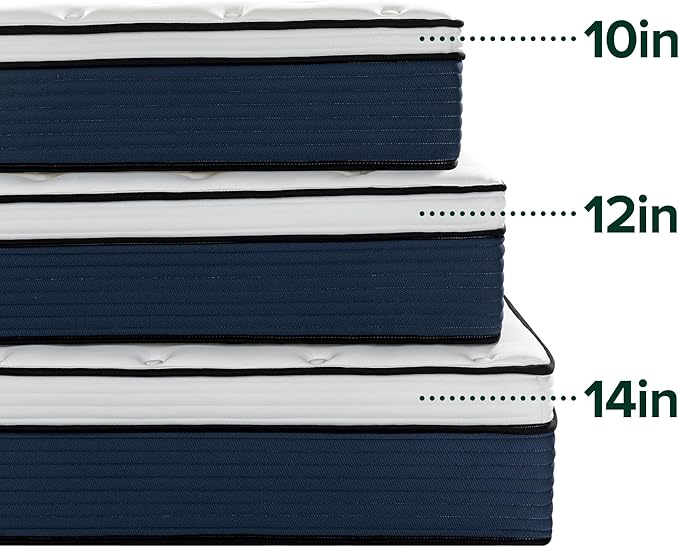 ZINUS 12 Inch Comfort Support Hybrid Mattress [New Version], Full, Fiberglass Free, Medium Plush, Motion Isolation, Certified Safe Foams & Fabric, Mattress in A Box
