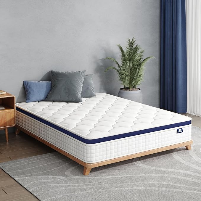 Crystli Queen Mattress 14 Inch - Hybrid Mattress Bed in a Box, Medium Firm Support, Pressure & Pain Relief for All Sleepers, CertiPUR-US Certified, Reinforced Edge Support, Motion Isolation