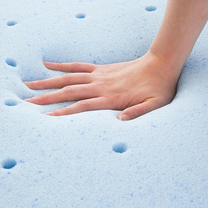LUCID 4 Inch Gel Memory Foam Mattress Topper-Ventilated Design-Ultra Plush-Twin XL