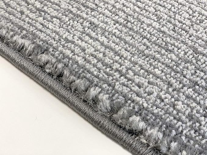 Custom Length Cut to Size Wide Width Carpet Runner Rug for Hallways, Skid Resistant Latex Rubber Backed, 31 inch Wide X Customized Length, Stripe Grey, 31 inch X 15 feet