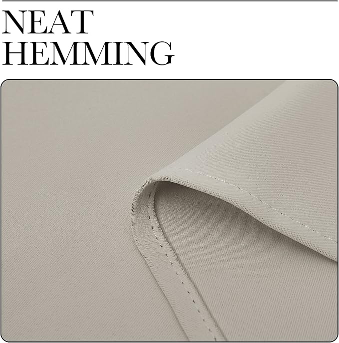 NICETOWN Kitchen Curtains for Decoration, Thermal Insulated Grommet Room Darkening Draperies/Panels for Laundry (Natural, 2 Panels, W42 x L68 inches)