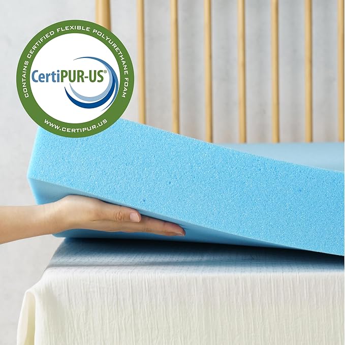 ZINUS 3 Inch Green Tea Cooling Gel Memory Foam Mattress Topper, Smaller, More Convenient WonderBox Packaging, Cooling Gel Foam, CertiPUR-US Certified, Queen