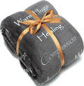 Chanasya Premium Sympathy Warm Hugs Gift Throw Blanket - for Positive Energy Love Support Comfort Sympathy - Cancer Chemo Surgery Get Well Gift Blanket - Women Men Friend (60x70 Inches) Gray