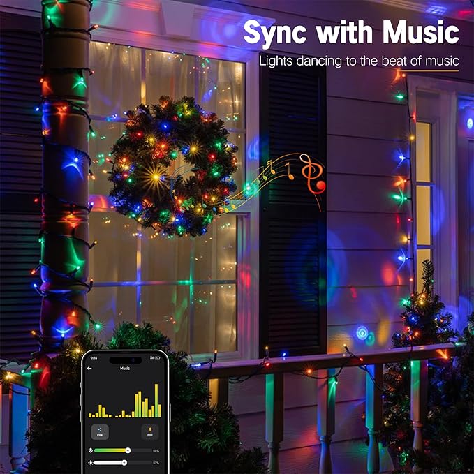BrizLabs Smart Christmas Lights, 229ft 700 LED Color Changing Christmas String Lights with APP/Voice Control, Warm White & Multicolor Xmas Tree Lights Music Xmas Fairy Lights for Indoor Outdoor Home