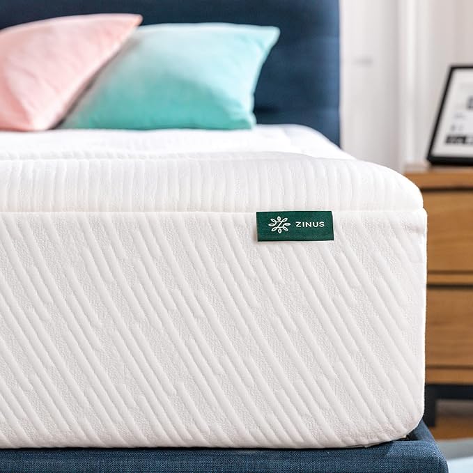 ZINUS 12 Inch Cloud Memory Foam Mattress, Full, Fiberglass Free, Pressure Relieving, Mattress in A Box, CertiPUR-US Certified, White