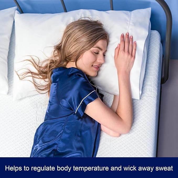 Subrtex 4 Inch Mattress Topper Cover (Only Cover) Mattress Topper Protector Bedding Rayon Made from Bamboo Removable Mattress Encasement with Zippers, Queen
