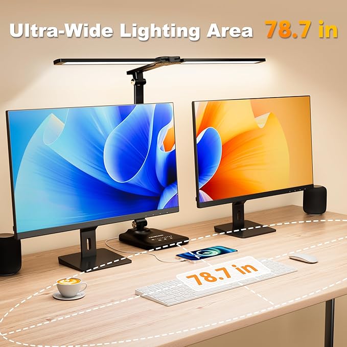 LED Desk Lamp for Office Home, Height Adjustable Architect Desk Light with USB Adapter, Stepless Dimming Table Lamp Light for Reading, Study, Workbench