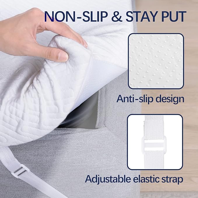 VALUXE 4 Inch Gel Memory Foam Mattress Topper Twin XL Size High Density Cooling Pad Pressure Relief Bed Topper (with Removable & Washable Bamboo Cover)