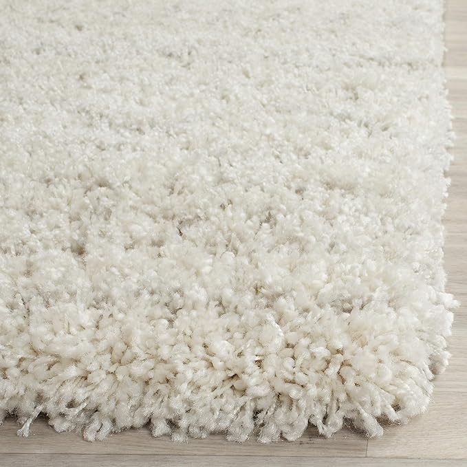 SAFAVIEH Arizona Shag Collection Accent Rug - 2'6" x 4', Ivory & Beige, Moroccan Design, Non-Shedding & Easy Care, 1.6-inch Thick Ideal for High Traffic Areas in Foyer, Living Room, Bedroom (ASG741A)
