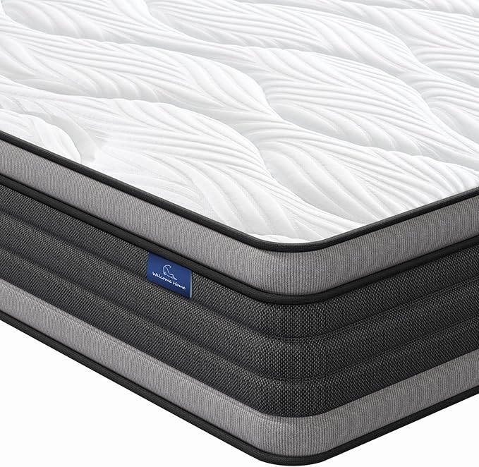 Vesgantti Full Mattress, 10 Inch Hybrid Full Size Mattress with Memory Foam and Individually Pocket Spring, Pressure Relief and Supportive, Medium Firm Feel, Mattress in a Box