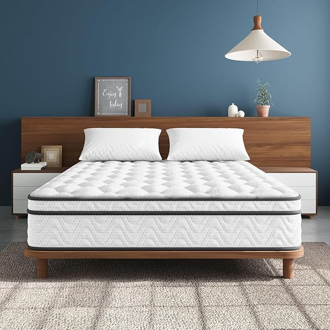 Vesgantti Mattress Twin XL 9 Inch, Fiberglass-Free | Cool Sleep Hybrid Mattress in a Box - Memory Foam & Pocket Springs, Ergonomic Design, Pressure Relief, Medium Firm Feel, 39"*80"*9