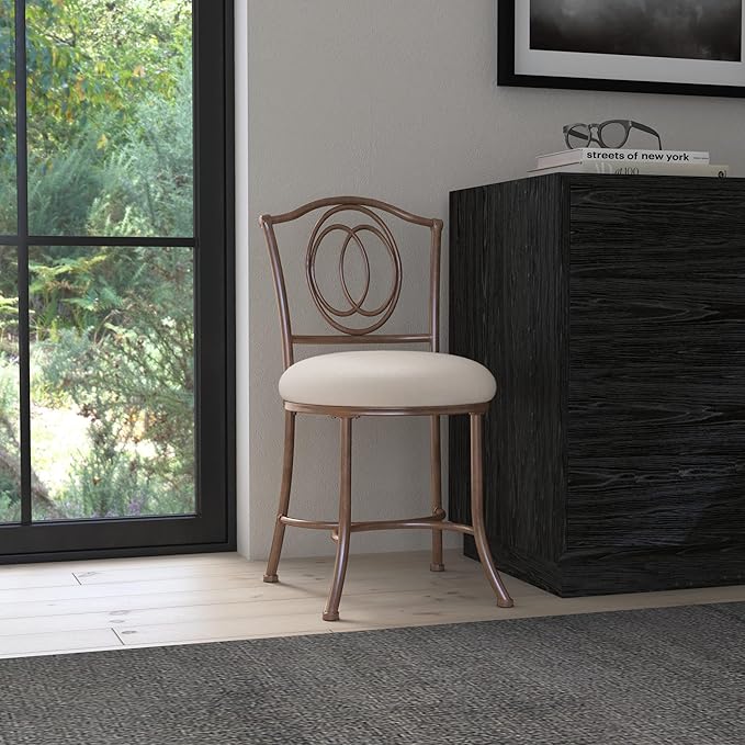Hillsdale Emerson Metal Vanity Stool, Golden Bronze