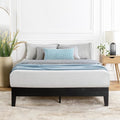 Mellow Naturalista Grand 12 Inch Solid Wood Platform Bed with Wooden Slats, Easy Assembly, Full, Black