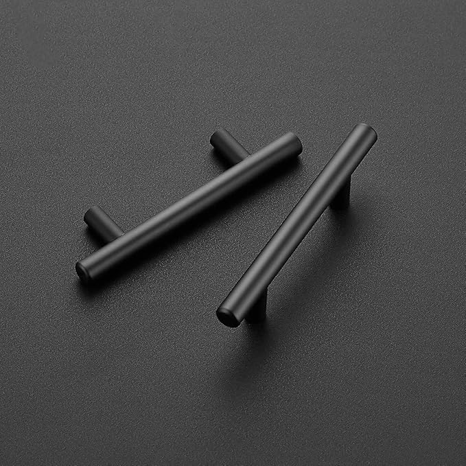 Ravinte 1 Pack 5'' Cabinet Pulls Matte Black Stainless Steel Kitchen Drawer Pulls Cabinet Handles 5”Length, 3” Hole Center