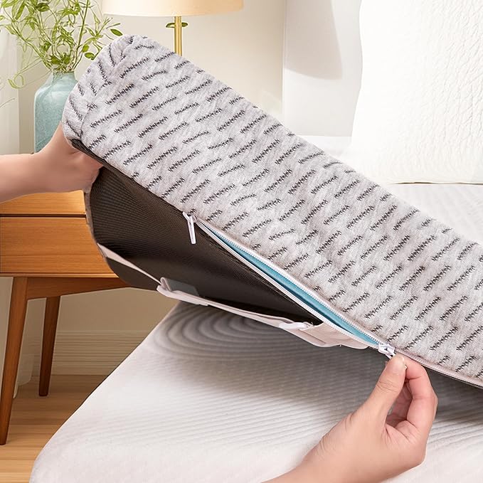 Subrtex Cover for Mattress Topper Full Size 2 Inch (Only Cover) Mattress Topper Protector Bedding Removable Encasement Zipper Closure