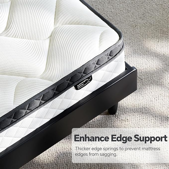 Queen Mattress in a Box, 10 Inch Hybrid Mattress with Individual Pocket Spring & Memory Foam, Motion Isolation, Medium Firm Comfort for Pressure Relief, CertiPUR-US Certified