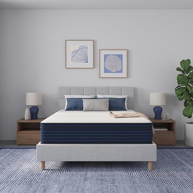 NapQueen King Size, 12 Inch New Victoria Hybrid Cooling Gel Infused Pocket Spring and Memory Foam Mattress, Bed in a Box, CertiPUR-US Certified