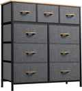 YITAHOME Dresser with 9 Drawers, Fabric Dresser for Bedroom, Living Room, Hallway, Closets (Dark Grey)