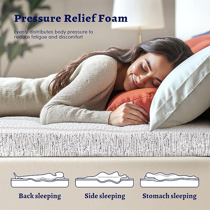 Subrtex Memory Foam Mattress Topper Cal King, 4 Inch Mattress Topper for Pressure Relieving, Soft Breathable Bed Topper with Removable Washable Cover, CertiPUR-US Certified
