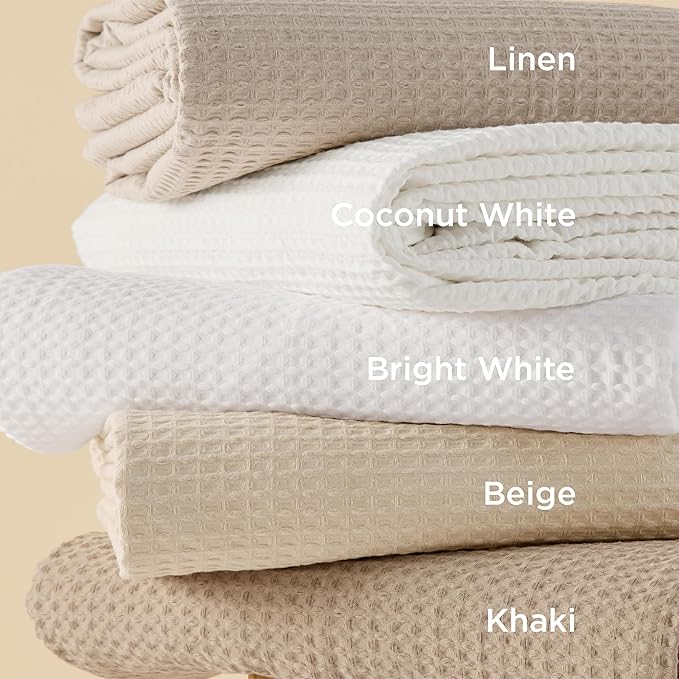 Bedsure Cotton Duvet Cover Twin - 100% Cotton Waffle Weave Khaki Duvet Cover Twin Size, GentleSoft™ and Breathable Tan Bedding Set for All Season, 2 Pieces, 68"x90"