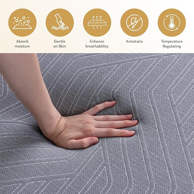 EGOHOME 14 Inch California King Mattress, Copper Gel Memory Foam Mattress for Pain Relief, Therapeutic Mattress in a Box, CertiPUR-US Certified, Fiberglass Free Medium Mattress, Black