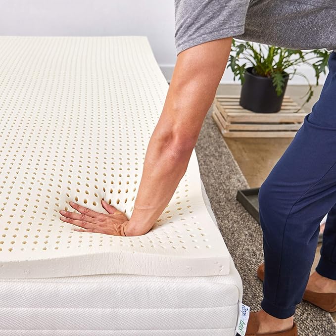 Pure Green Natural Latex Mattress Topper - Firm - 2 Inch - Twin Size (GOLS Certified Organic)