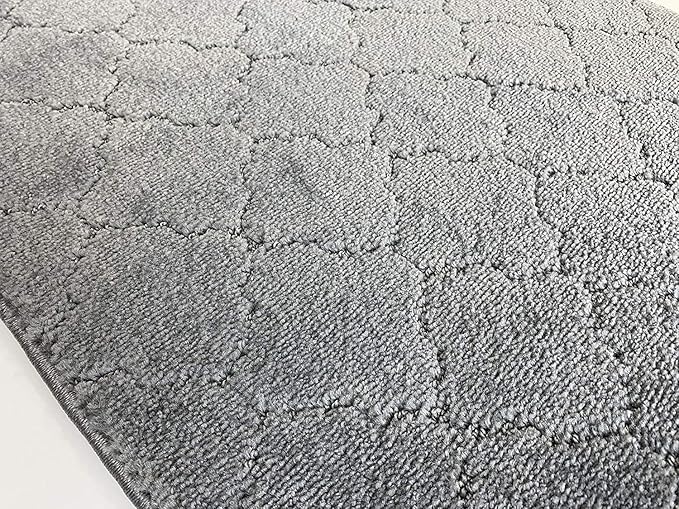 Custom Size Modern Runner Rug Carpet for Hallway Entryway Foyer Kitchen, Slip Resistant Latex Rubber Backed 31 inch Wide X Customized Length, Clouds Grey, 31 inch X 21 feet