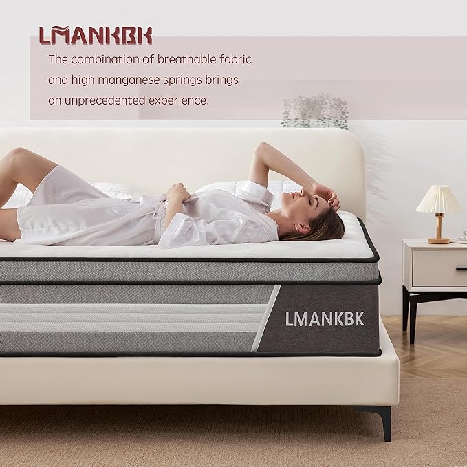 Full Mattress, 10 Inch Innerspring Hybrid Mattresses in a Box with Gel Memory Foam, Individually Wrapped Encased Coil Pocket Spring Mattress, Pressure Relief, Medium Firm Support, 54"*75"*10''