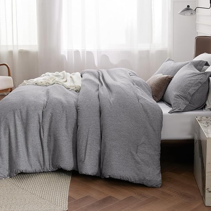 Bedsure California King Comforter Set - Dark Grey Soft Bedding for All Seasons, Cationic Dyed Bed Set, 3 Pieces, 1 California King Size Comforter (104"x96") and 2 Pillow Shams (20"x36"+2")