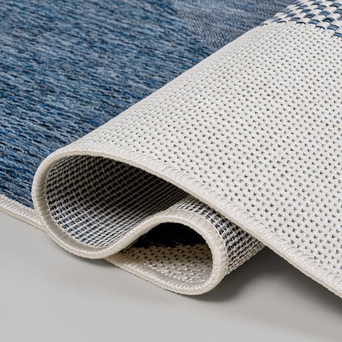 JONATHAN Y Geometric Organic Shapes Indoor Outdoor Area Rug 3X5 Cream/Navy, Zia Modern for Backyard, Patio, Porch, Easy-Cleaning, High Traffic, Pet-Friendly, Non-Shedding (TSN306B-3)