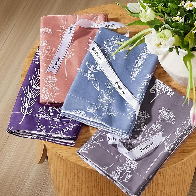 Bedsure Full Comforter Set - Grayish Pink Bed Set, 3 Pieces Cute Floral Bedding, 1 Soft Reversible Botanical Flowers Comforter and 2 Pillow Shams
