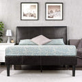 ZINUS Gerard Faux Leather Upholstered Platform Bed Frame, Mattress Foundation, Wood Slat Support, No Box Spring Needed, Easy Assembly, Full